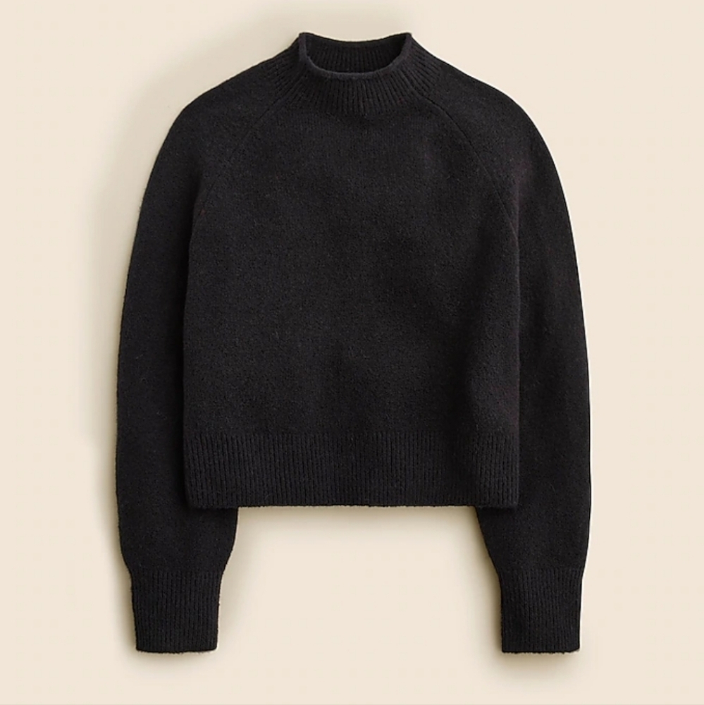J. CREW Black Rollneck sweater in Supersoft yarn women's size large NWT